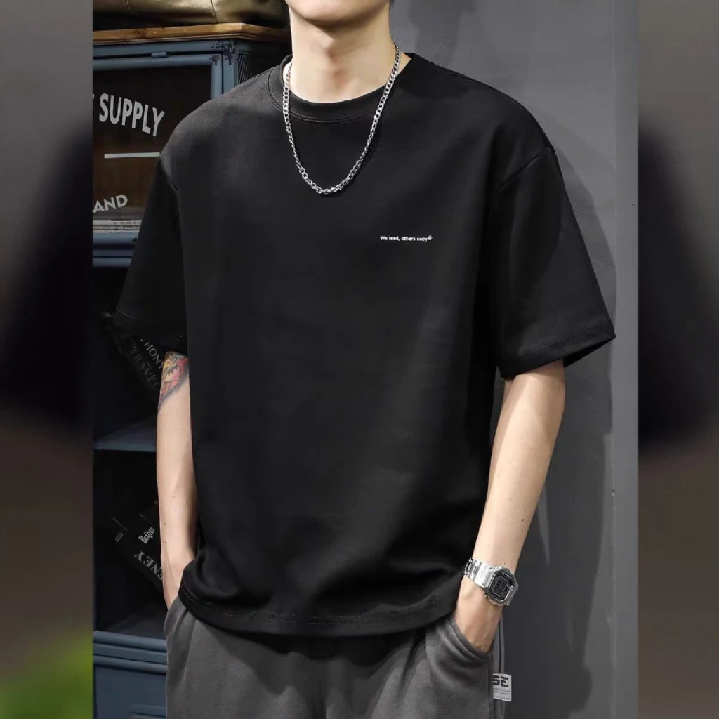 夏季新款重磅复古美式短袖t恤男2025简约休闲打底衫潮牌半袖体恤