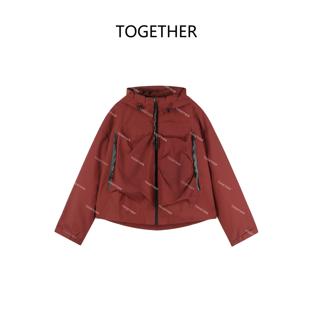 【TOGETHER】· 珊瑚 ·秋季连帽冲锋衣大口袋户外休闲夹克外套W2006