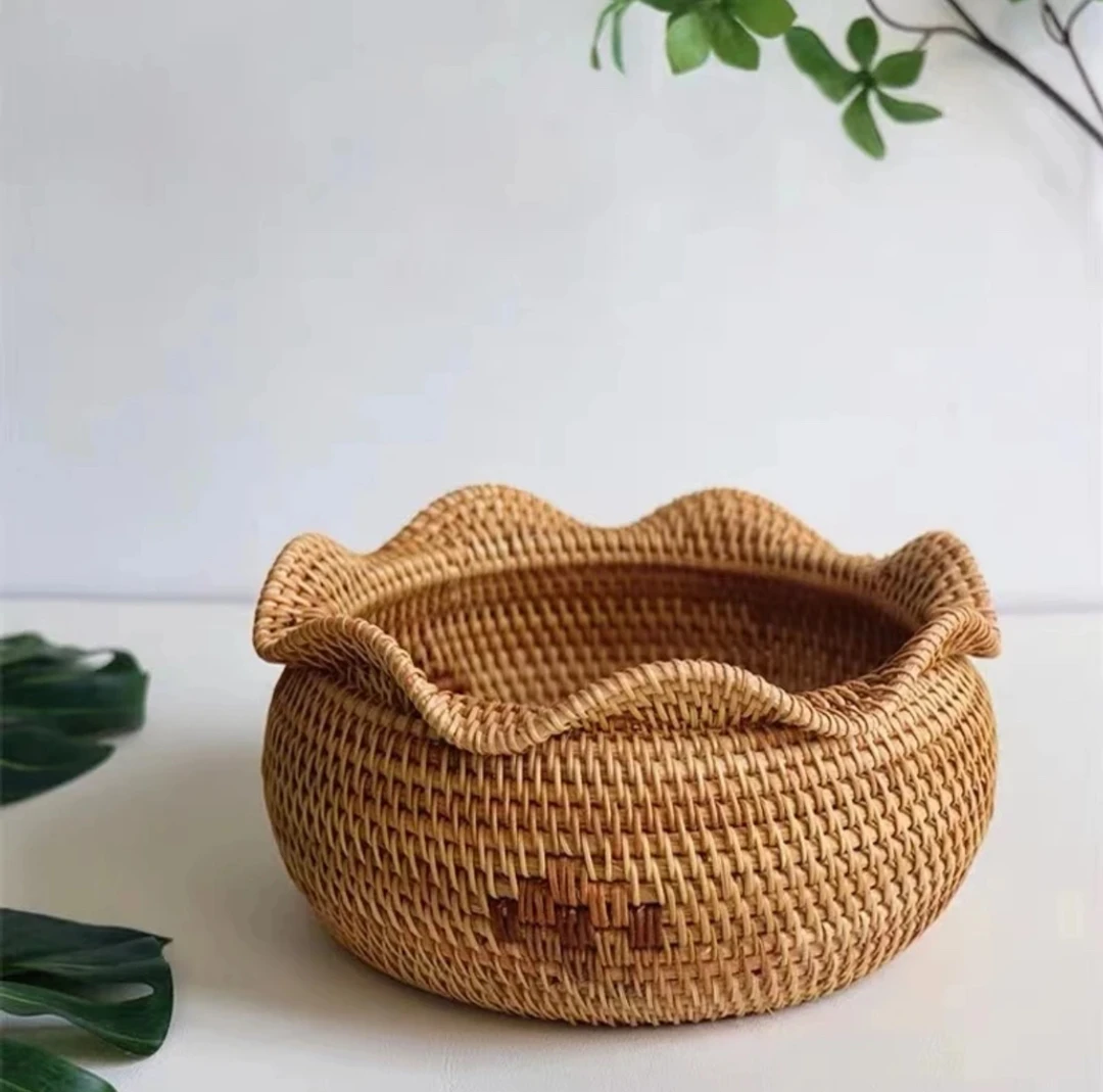 T-ML-13福袋(22*11)越南藤编茶叶罐零食干果收纳盒馒头筐