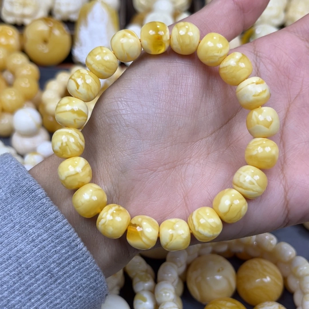 琥珀未镶嵌手串11+