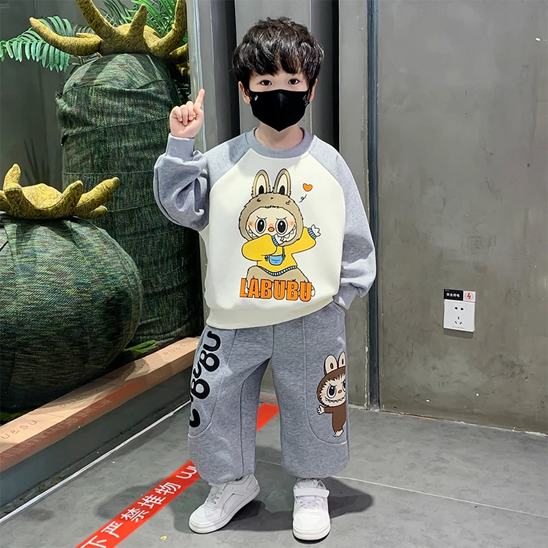 男童拉布布网红秋款套装2025新款儿童洋气时髦春秋装男宝潮流童装