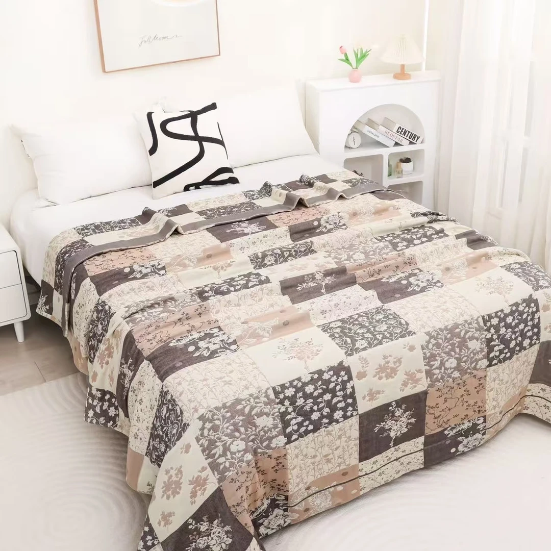 【方格花软席毯】2.0*2.3M高端A类雨露麻亲肤透气四季可用软席毯。