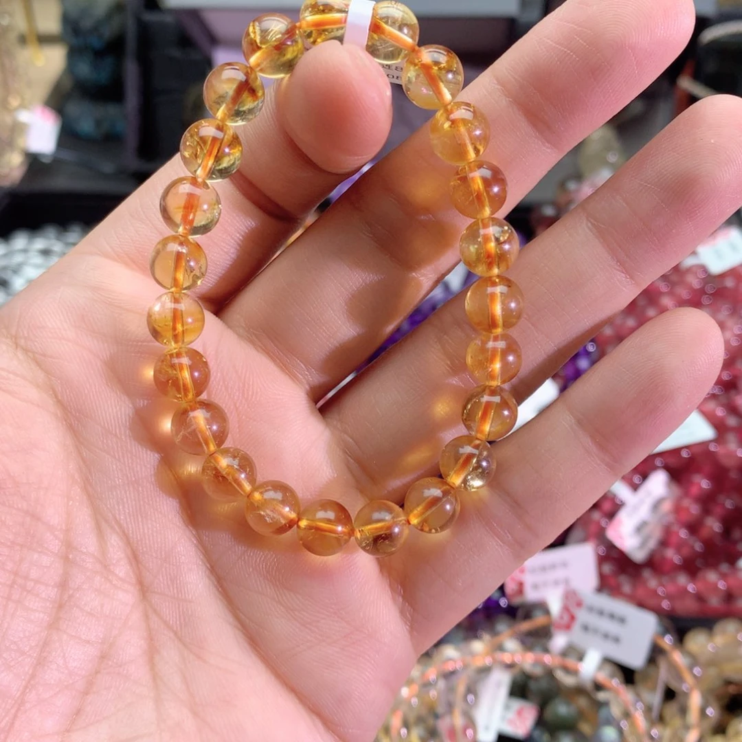 水晶手串未镶嵌安****?黄塔晶手链8+