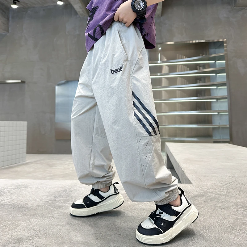 男童防蚊裤夏款2025夏季薄款中国风休闲裤中大童束脚裤宽松透气潮