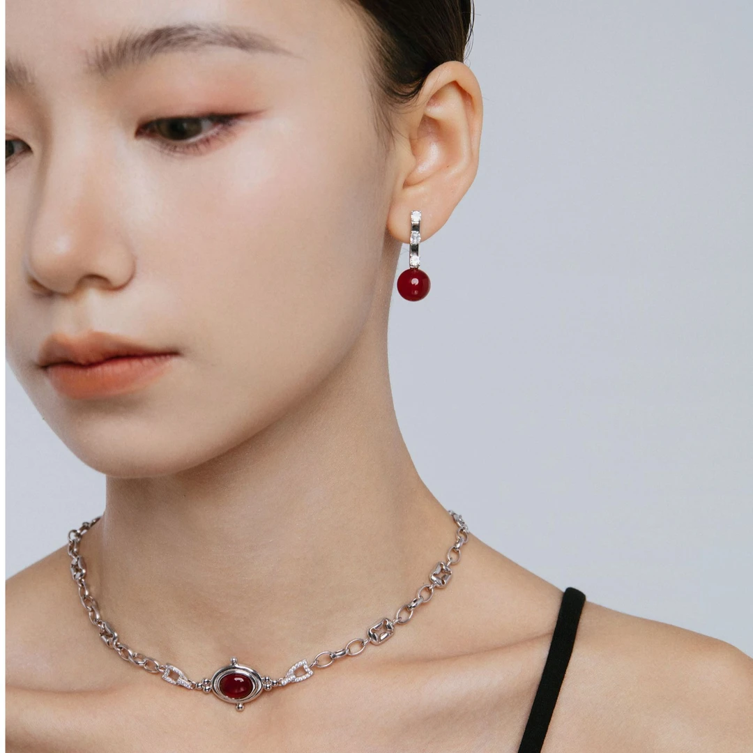 一川月白 链子925银合成锆石 【星夜轨迹】原创设计时尚百搭银项链