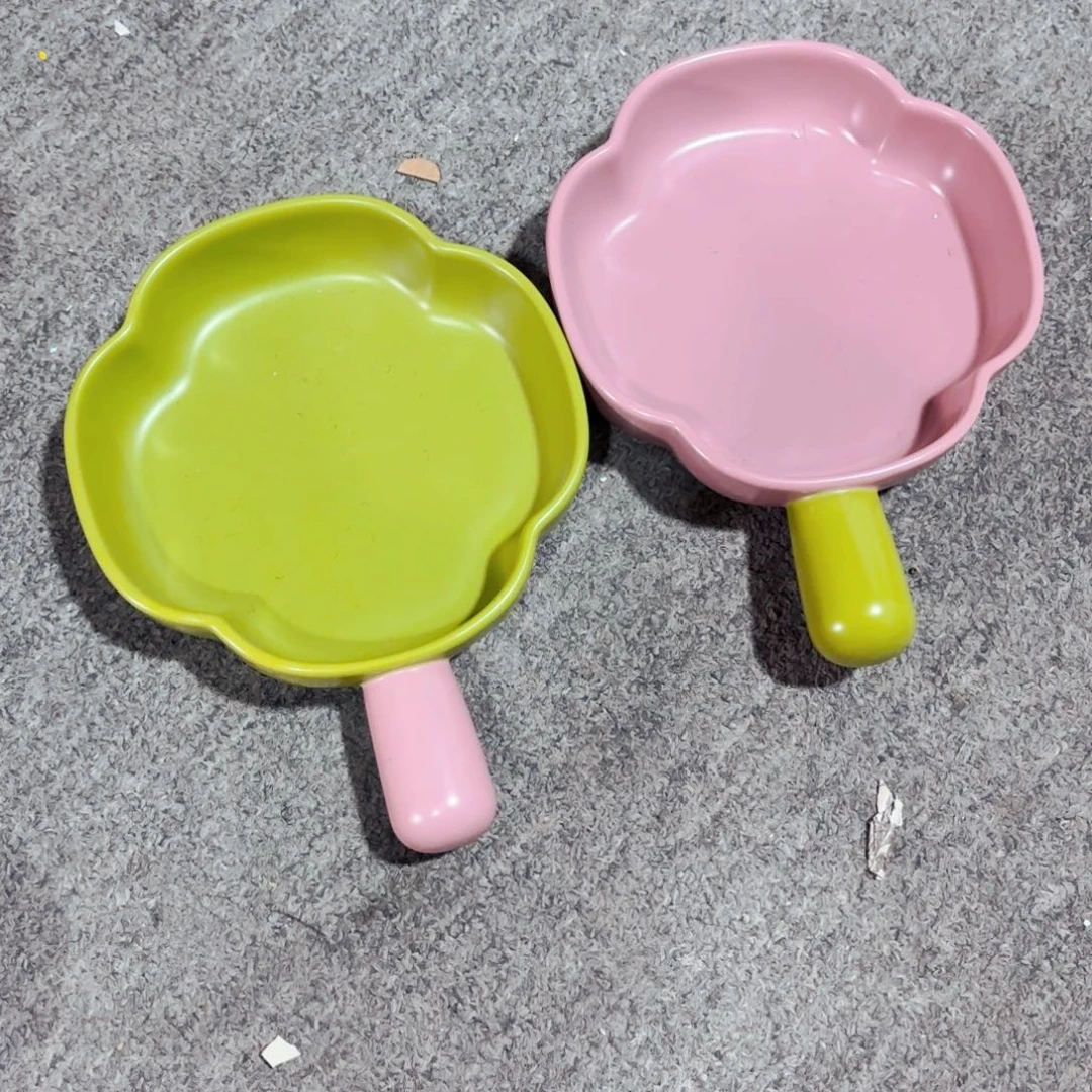 陶瓷花朵单柄碗一个颜色备注