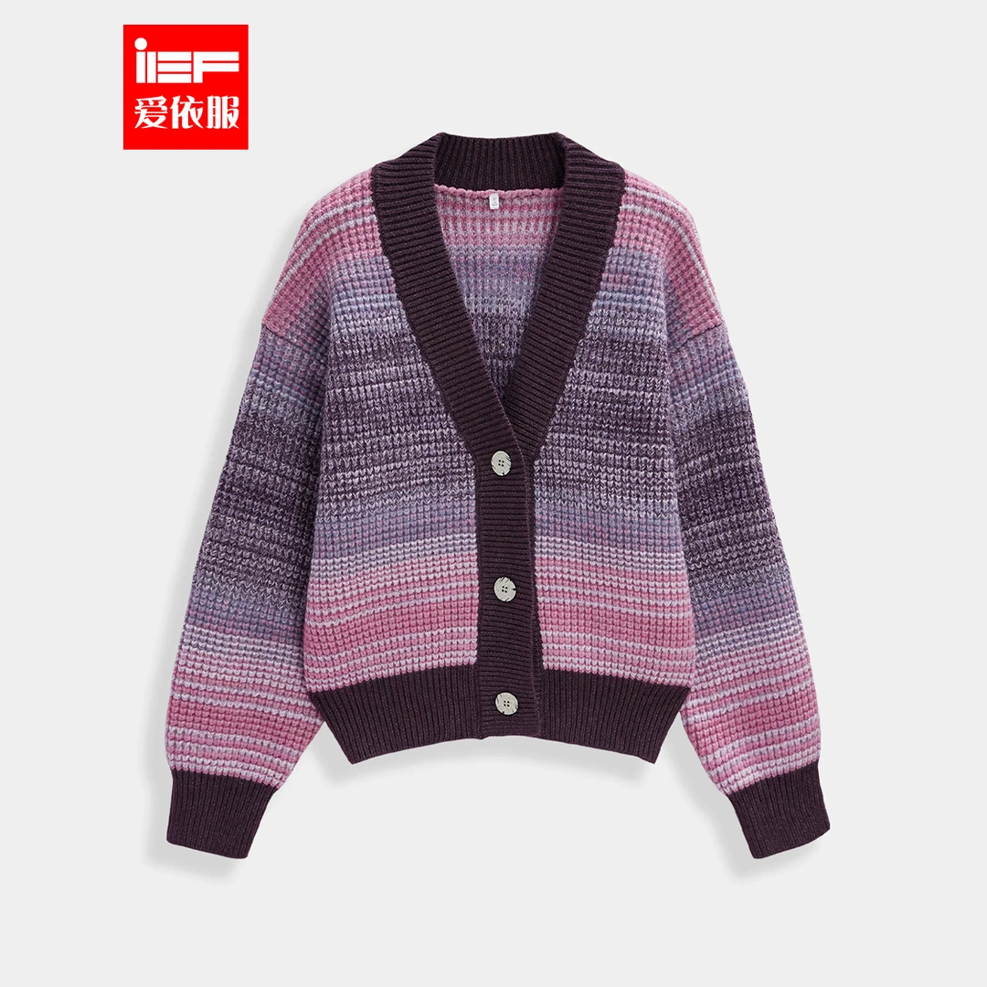 IEF/爱依服2025秋冬新款法式时尚休闲通勤宽松百搭设计感毛织外套