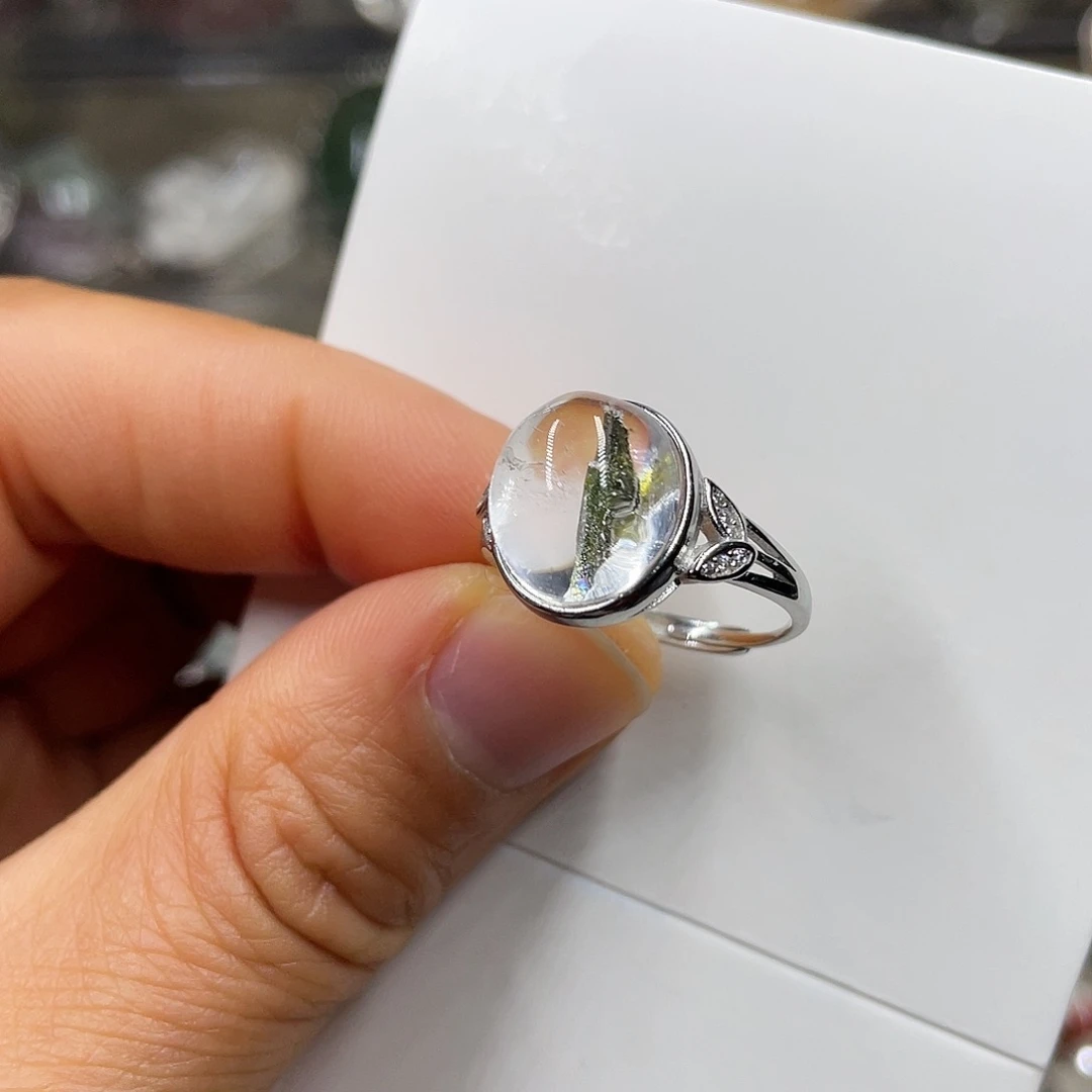 【闪购商品】水晶珠宝半成品银S925镶嵌戒指