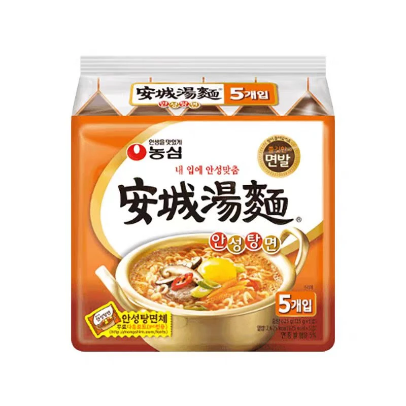 韩国进口农心安城汤面方便面拉面5连包