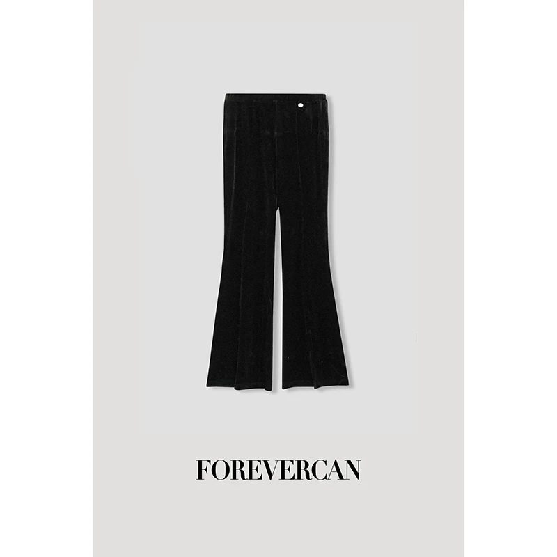 FOREVERCAN黑色丝绒长裤   SP20399