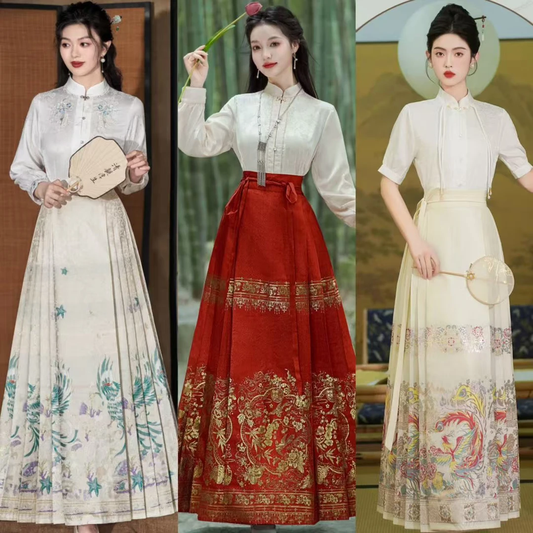 【只有马面裙】新中式一片式超大摆织金刺绣马面百搭国风气质半身裙