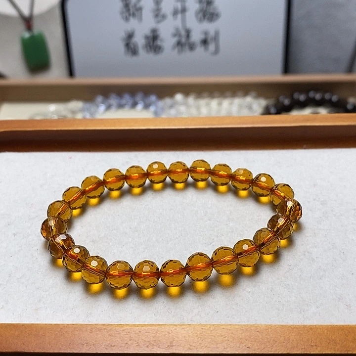 非金属卡8mm刻面老姜黄