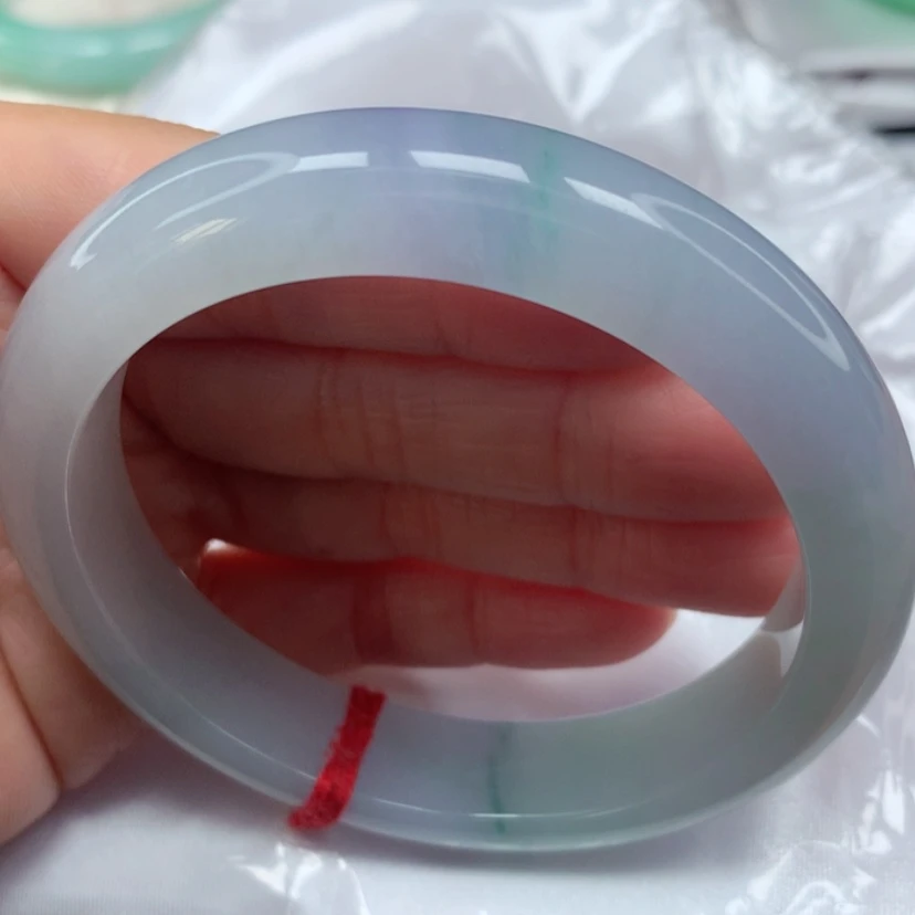 【闪购商品】翡翠手镯未镶嵌冰胶果冻春彩手镯5859圈39号