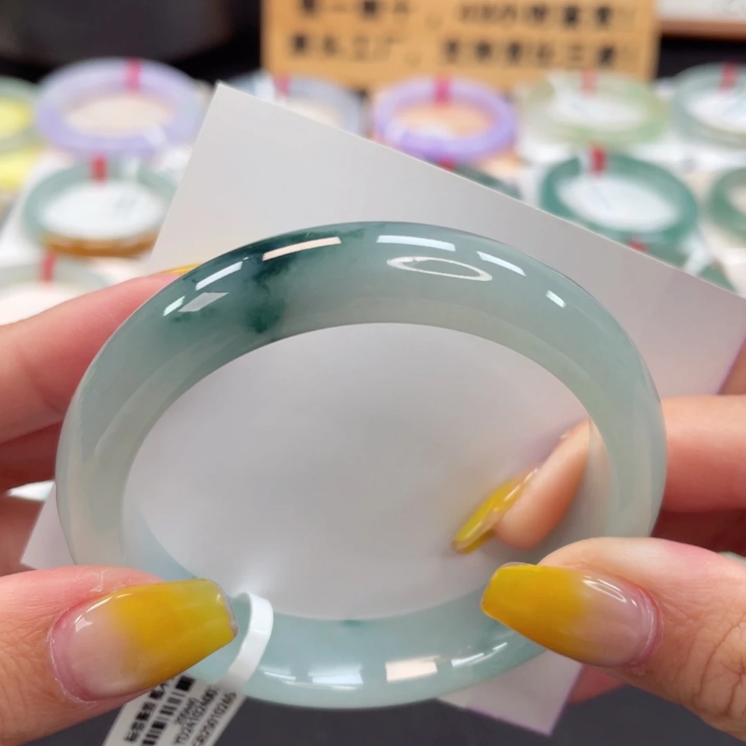 翡翠手镯未镶嵌57 飘兰花 23号