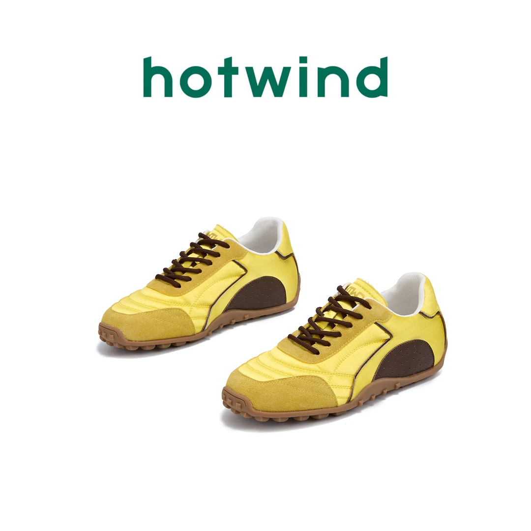 Hotwind/热风2025新款拼搭经典德训鞋透气复古低帮平底休闲鞋
