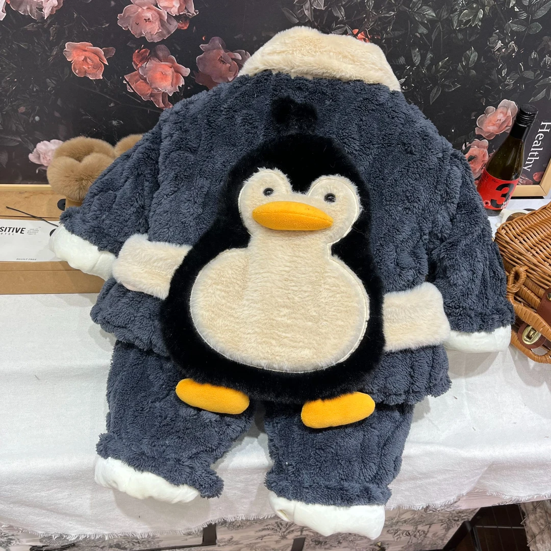 儿童冬季新款保暖家居服时尚加厚百搭中小童外套24S015