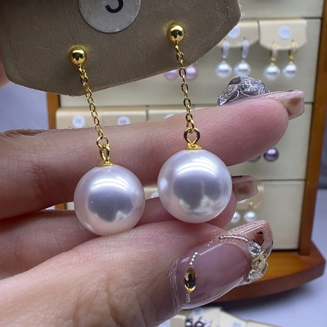 银S925镶嵌淡水珍珠耳饰