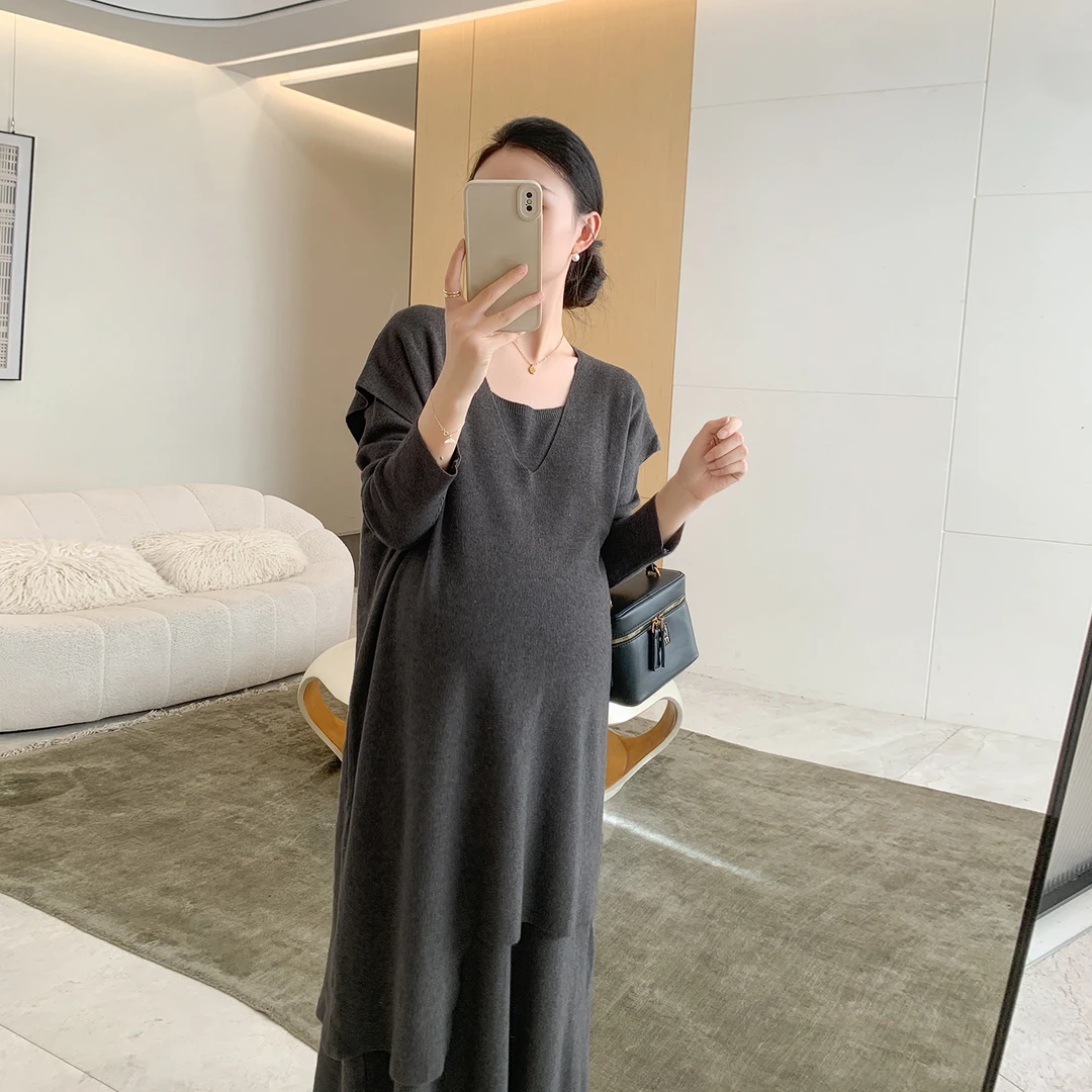 ZMA孕妇装【不规则下摆背心裙】春秋高级感秋季内搭长裙显瘦时尚