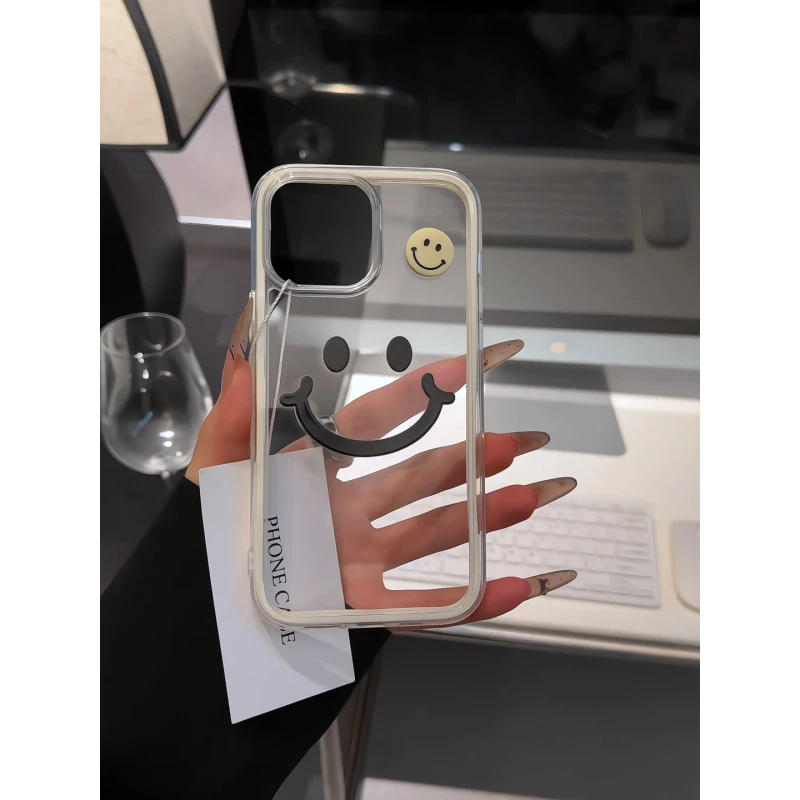 笑脸适用苹果17pro手机壳16pm三合一炫彩华为p70荣耀oppo简约小米