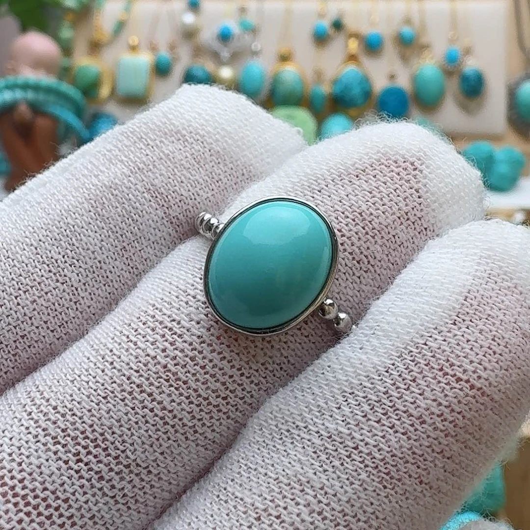 绿松石珠宝奇石银S925镶嵌