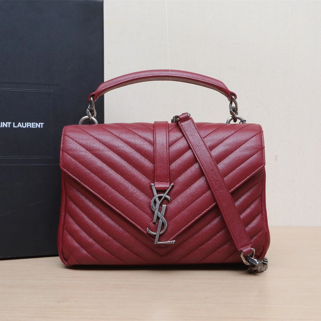 95新 YSL/圣罗兰 【娇活动】邮差包24 皮革S银扣992969