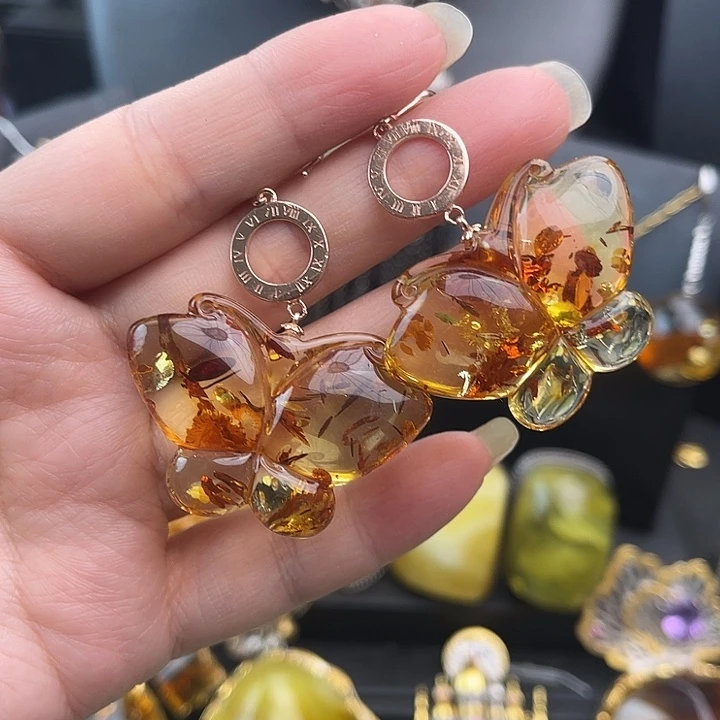 琥珀银S925镶嵌裸石