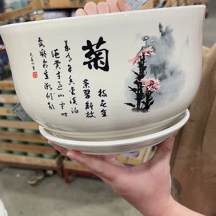 陶瓷陶瓷花盆有带冰裂效果