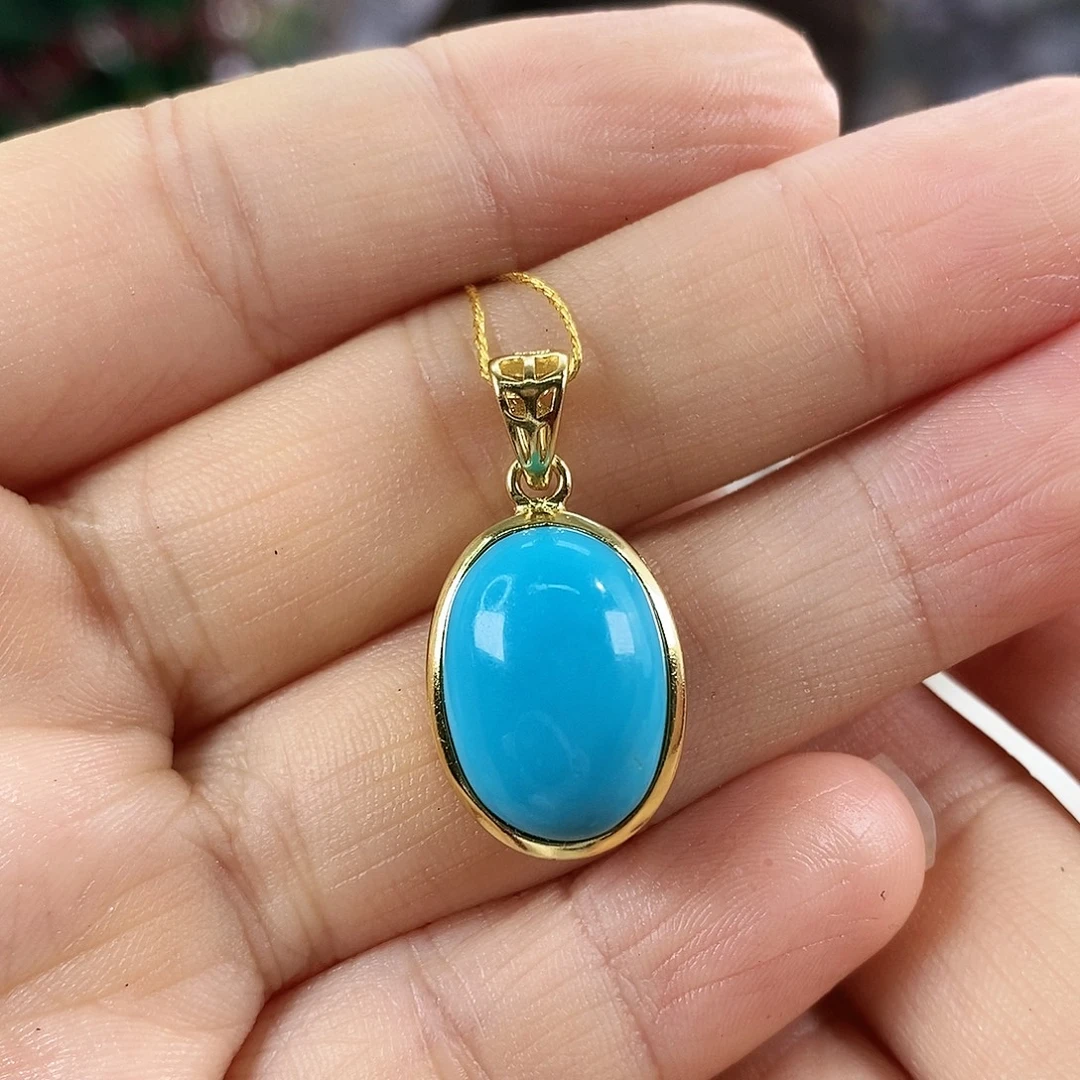 绿松石银S925镀金镶嵌珠宝奇石