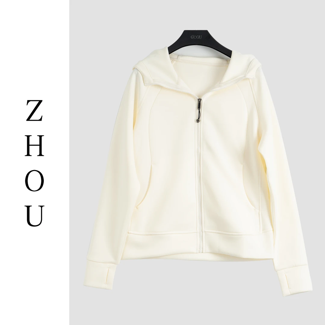 奶白运动风外套-21372