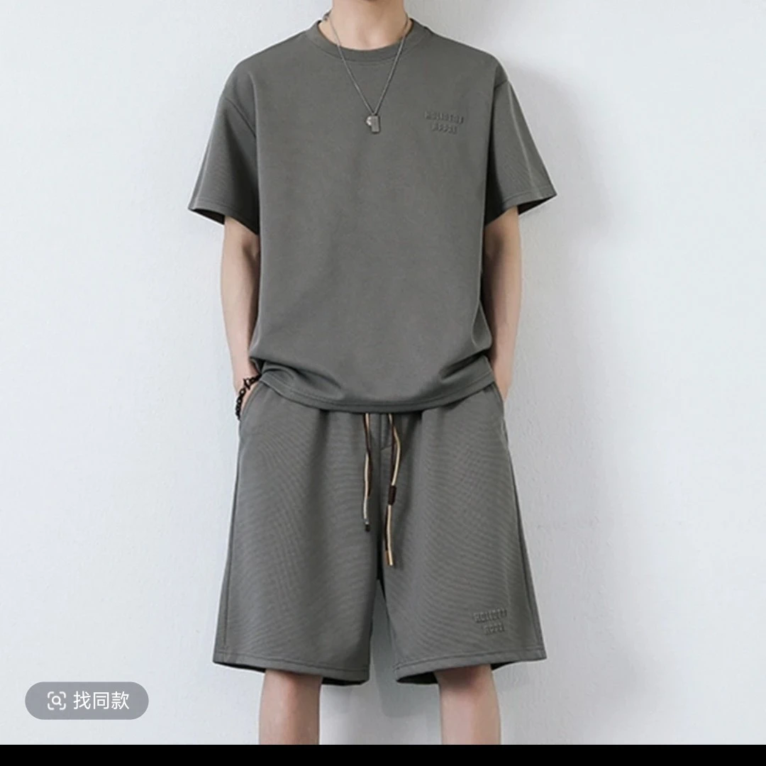 2025品牌夏季新款潮流套装男运动宽松两件套2231