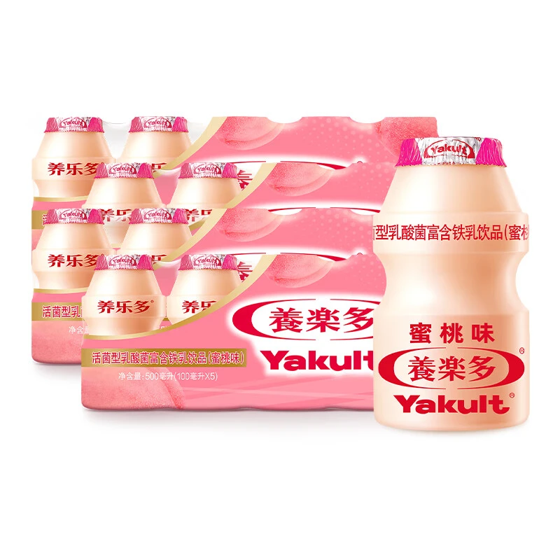 养乐多活菌型乳酸菌乳饮品蜜桃味含铁小粉瓶 蜜桃100ml*10瓶