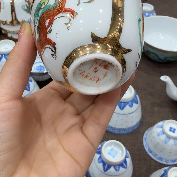 杯景德镇粉彩二岗杯