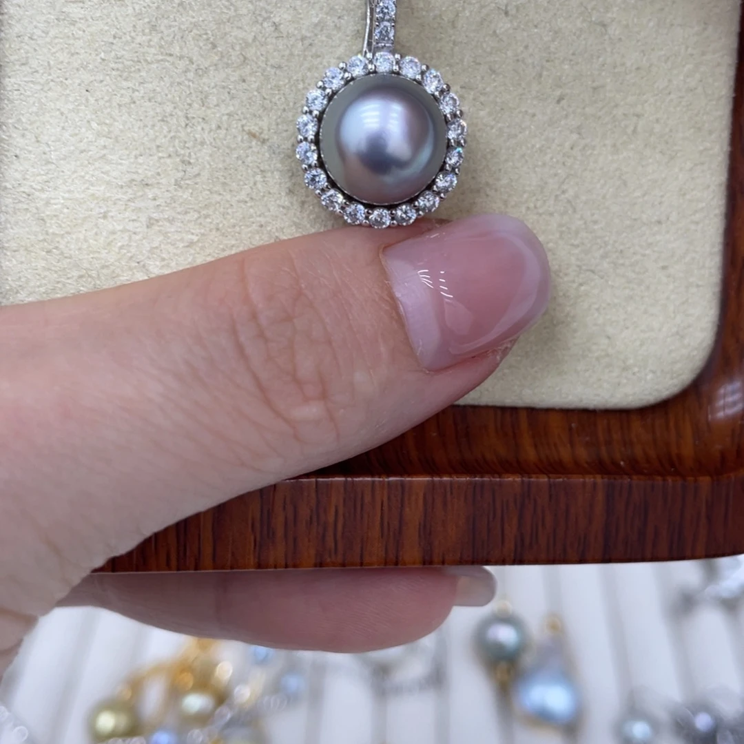 海水珍珠吊坠(不含链)银S925镶嵌