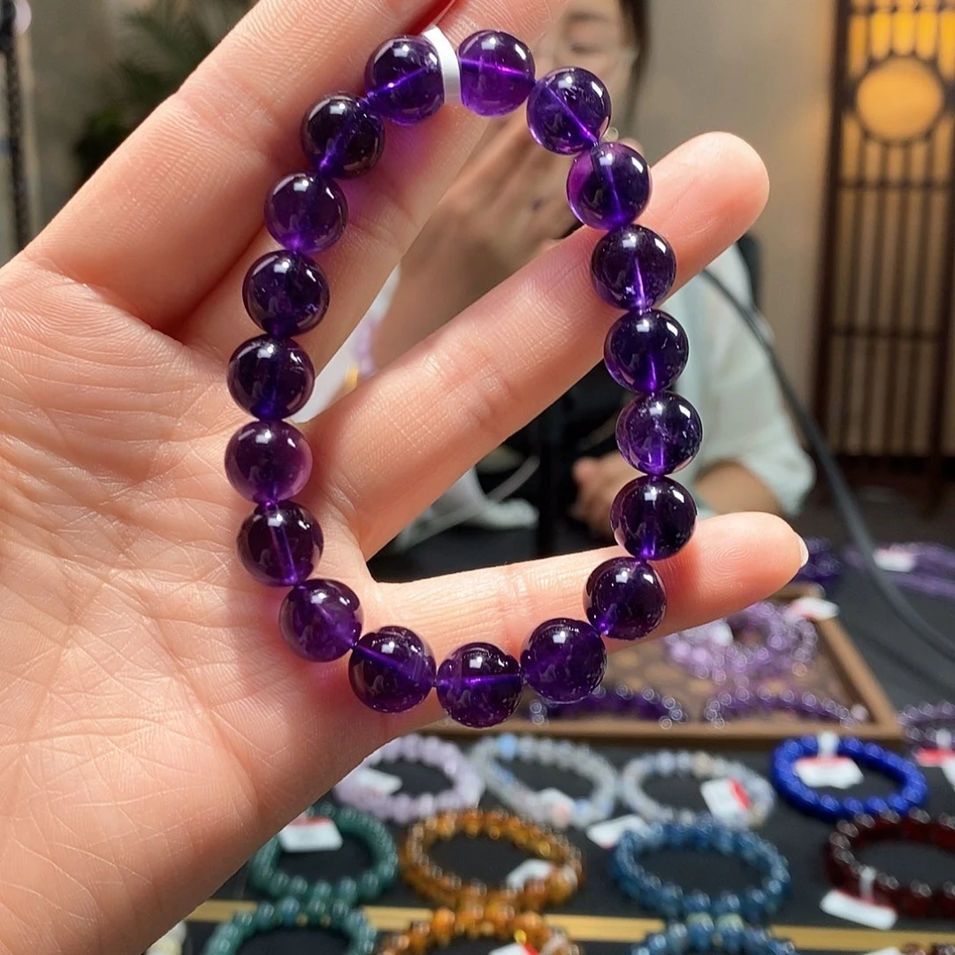 水晶手链未镶嵌10紫水晶手串8157