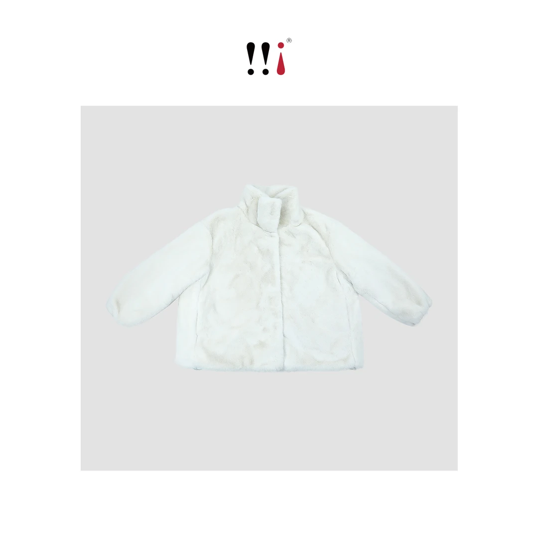 【心心家】环保毛毛冬季短款立领外套时尚棉衣女装百搭91606