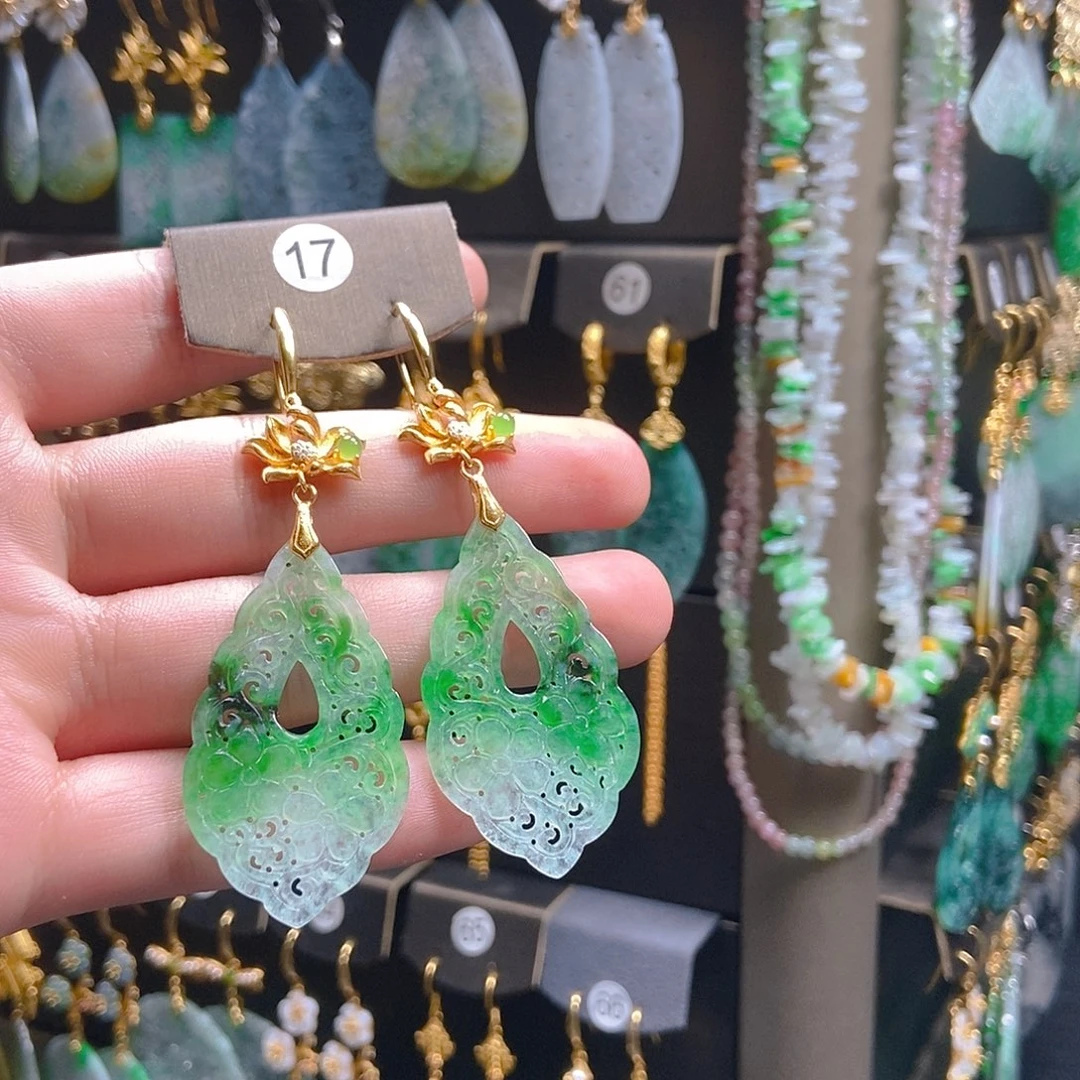 翡翠未镶嵌耳饰翡翠