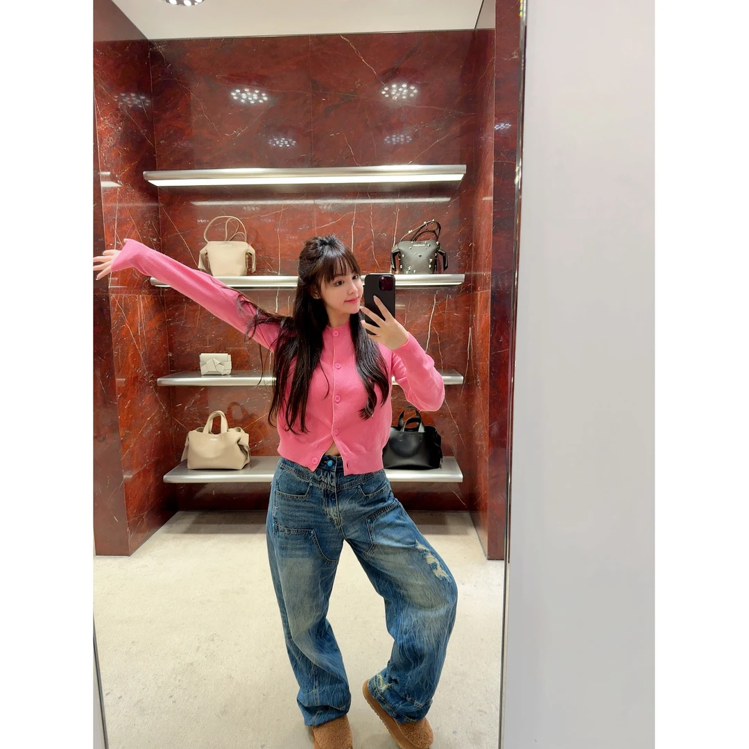 【HoorayLin】石伐木破坏定制牛仔阔腿裤#NZK0928