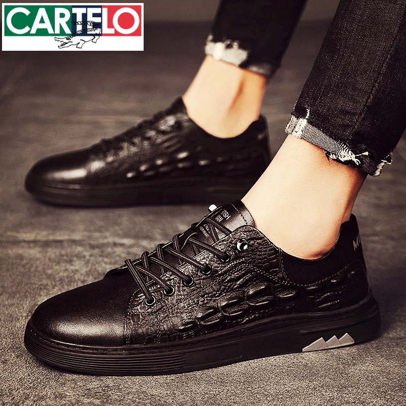 鳄鱼纹板鞋男鞋2025新款秋季高级感皮质休闲鞋子男士板鞋男款潮鞋