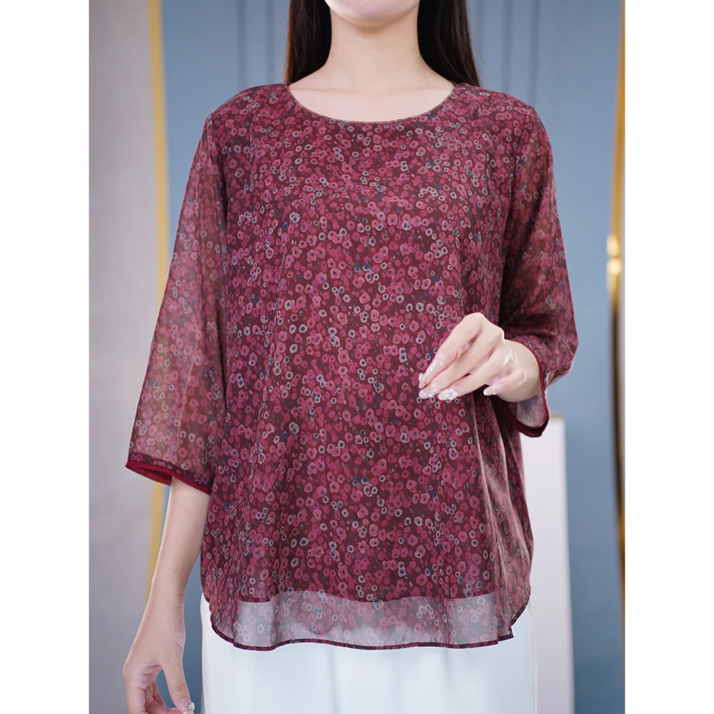 春季显瘦小衫洋气衣服胖妹妹大码女装上档次中老年妈妈装减龄上衣