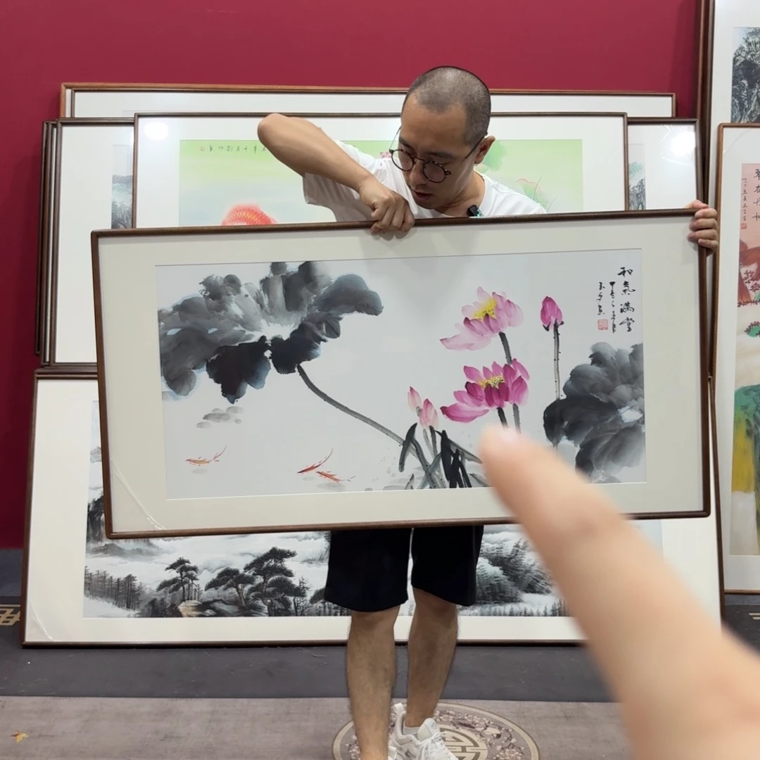 国画带框绘画120/60尺寸
