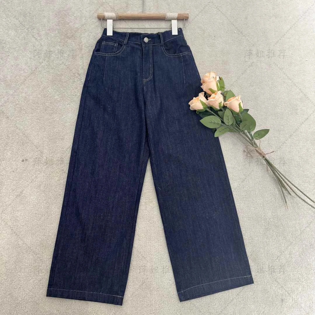 【萍姐推荐】2025夏款薄料九分半松紧直筒裤弹力窄版宽松显瘦牛仔裤