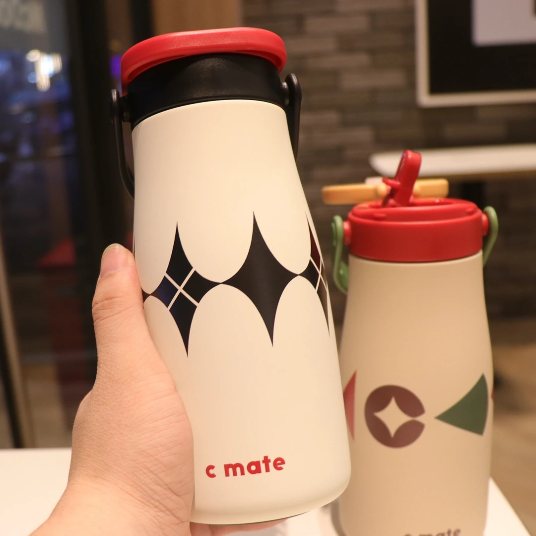 双饮保温吸管杯陶瓷内胆水杯带过滤泡茶杯子高颜值男女生2025新款