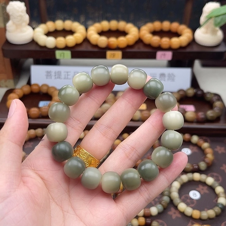 单***皮手串菩提根/象牙果手工干磨单色