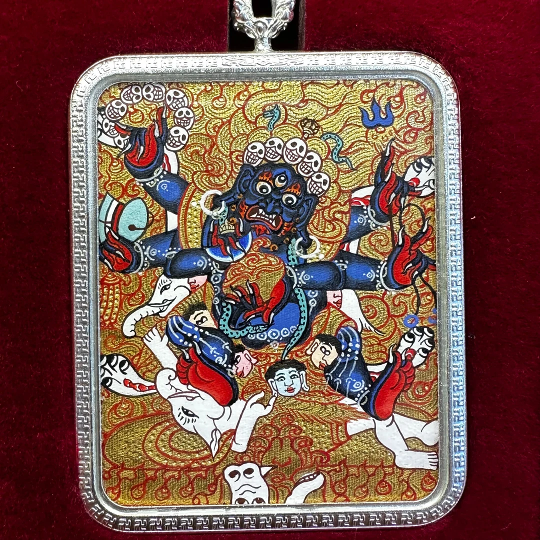 玛哈噶啦（六臂黑天）手绘热贡唐卡