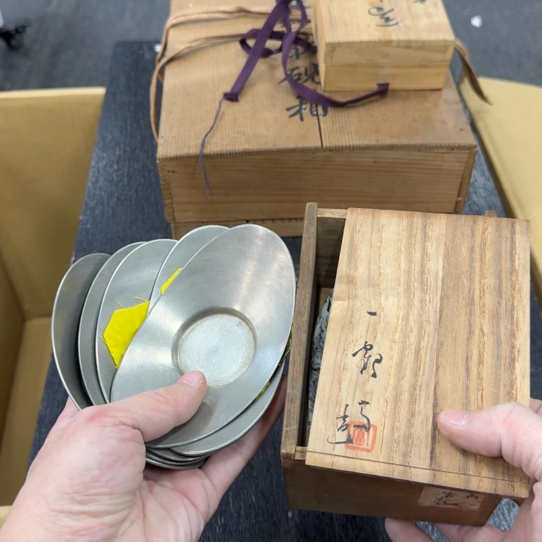 锡日本中古工艺品摆件