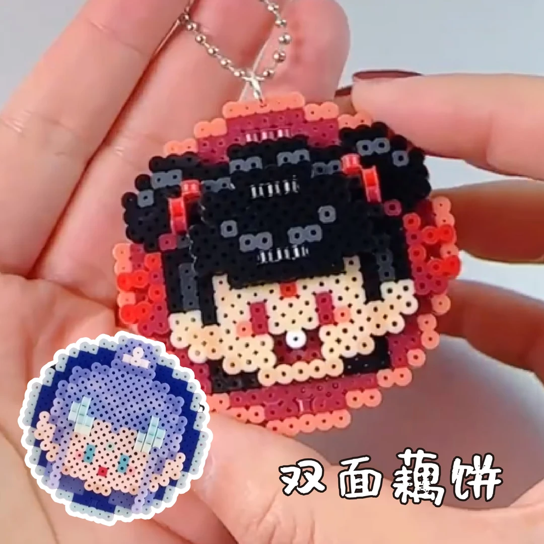 哪吒2周边手工diy拼豆豆材料包小红书同款3D立体双面吧唧挂件