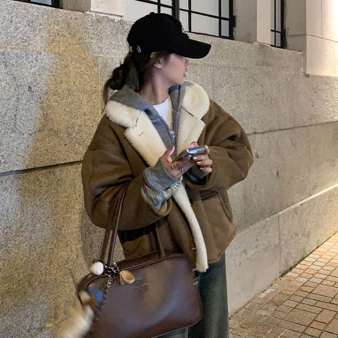 赵露思“许妍 许我耀眼”同款毛毛外套韩版皮毛一体环保毛毛外套女