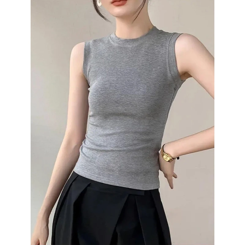 Moses Queen/魔西女王无袖大码短袖T恤新款百搭修身显瘦休闲上衣