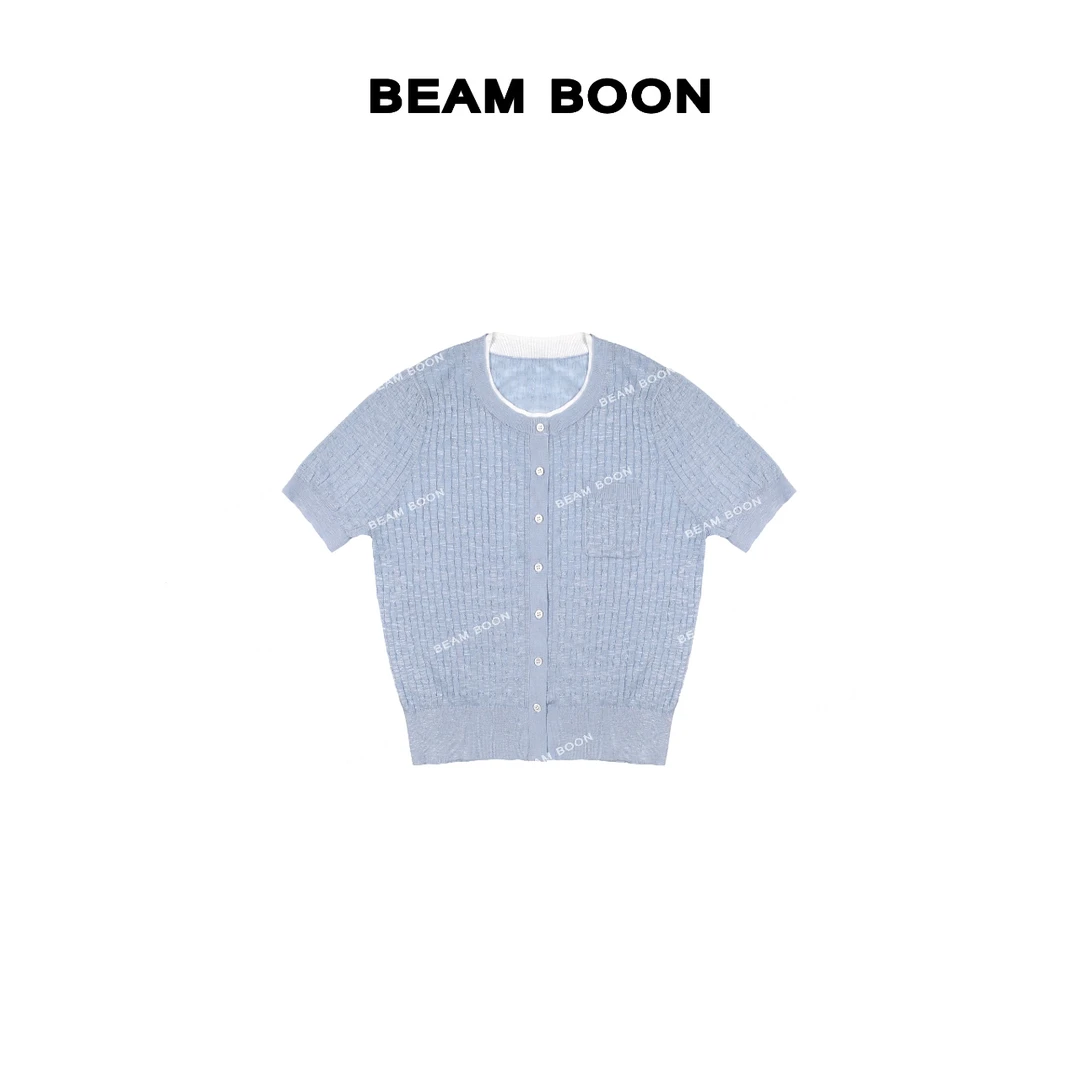 Beam Boon|【山涧开衫】轻薄超爽16针竹节麻花纹气质针织开衫