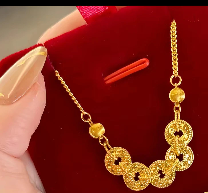 S038-精工五帝钱多多项链